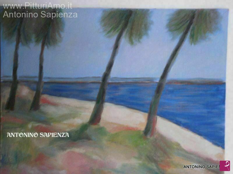 quadri in vendita online - Alberi in riva