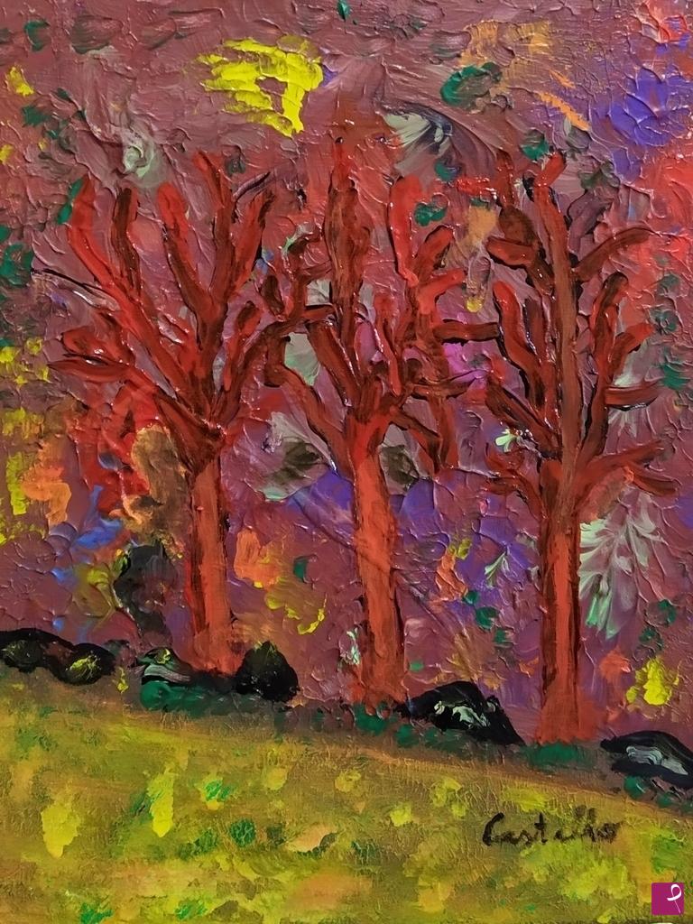 quadri in vendita online - alberi rossi