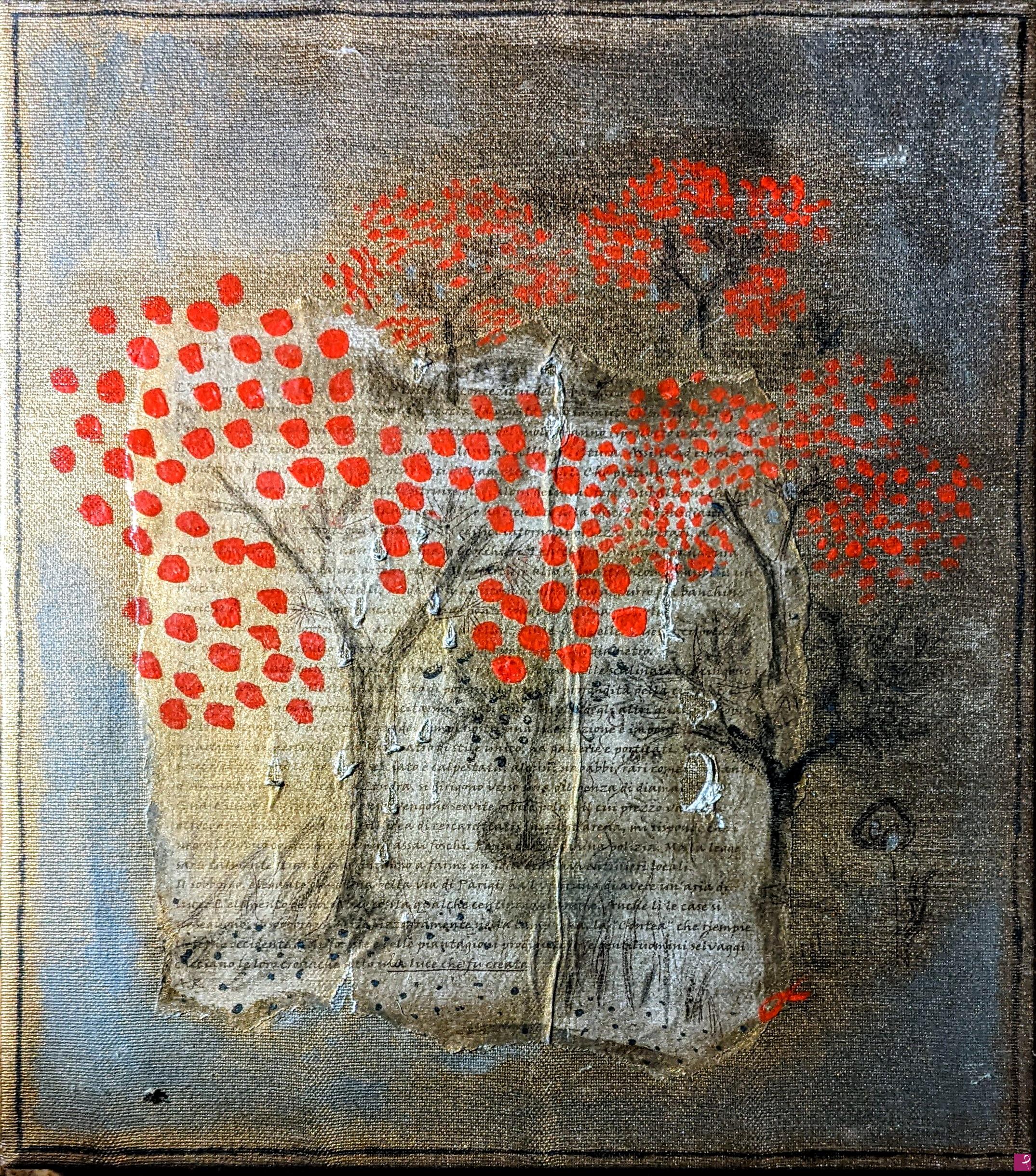 quadri in vendita online - Alberi rosso-arancio su Illuminazioni