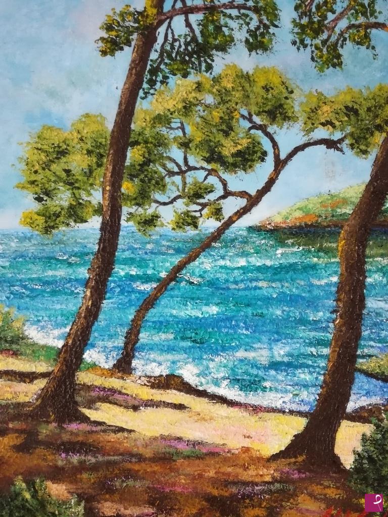 quadri in vendita online - Alberi sul mare