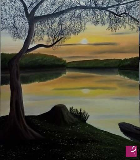 quadri in vendita online - Albero al Tramonto