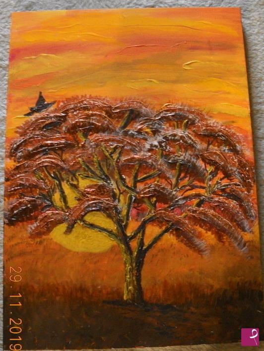 quadri in vendita online - albero al tramonto africano