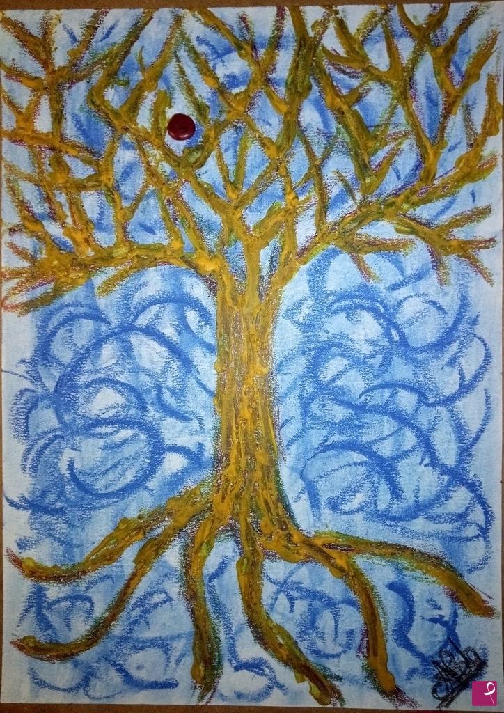 quadri in vendita online - Albero arancione