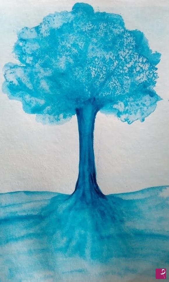 quadri in vendita online - Albero blu