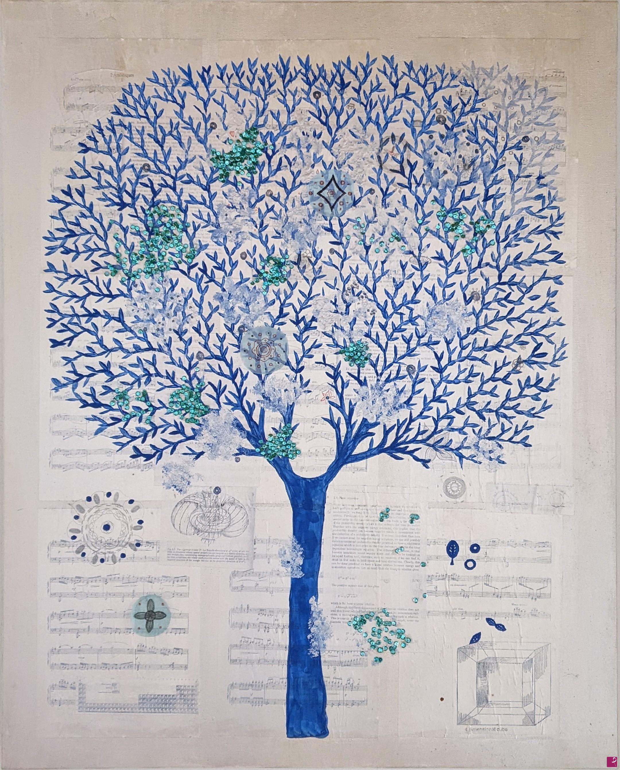quadri in vendita online - Albero blu relativistico