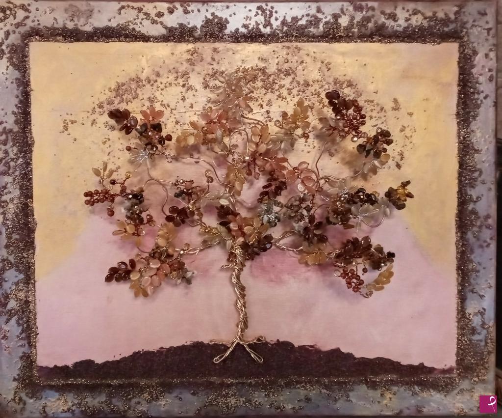 quadri in vendita online - Albero dell "Autunno Dorato"