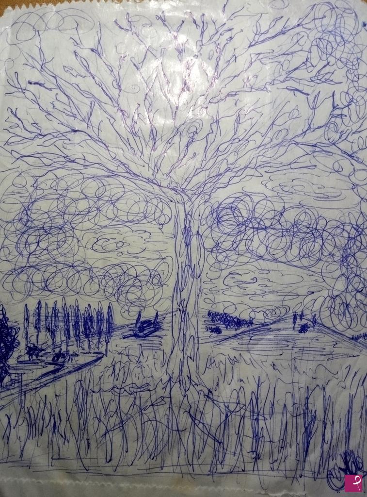 quadri in vendita online - Albero e paesaggio