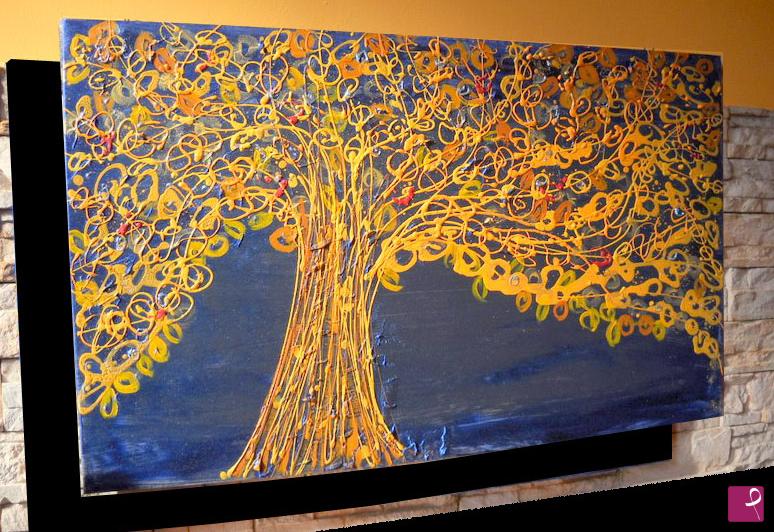 quadri in vendita online - albero giallo 2