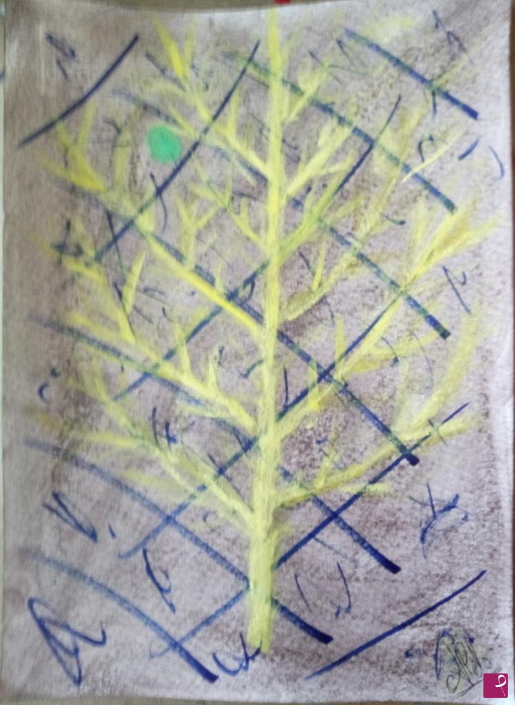 quadri in vendita online - Albero giallo