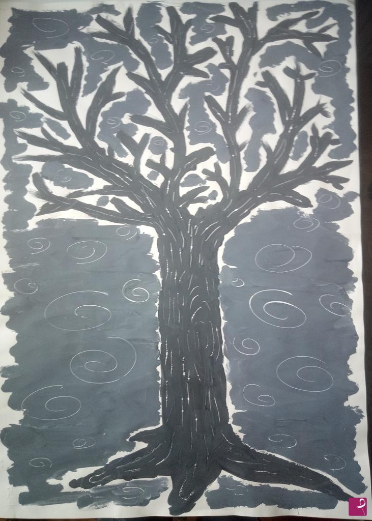 quadri in vendita online - Albero grigio
