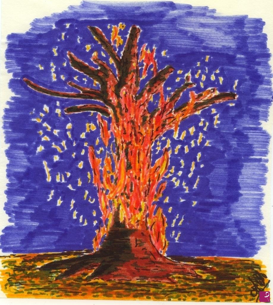 quadri in vendita online - Albero in fiamme