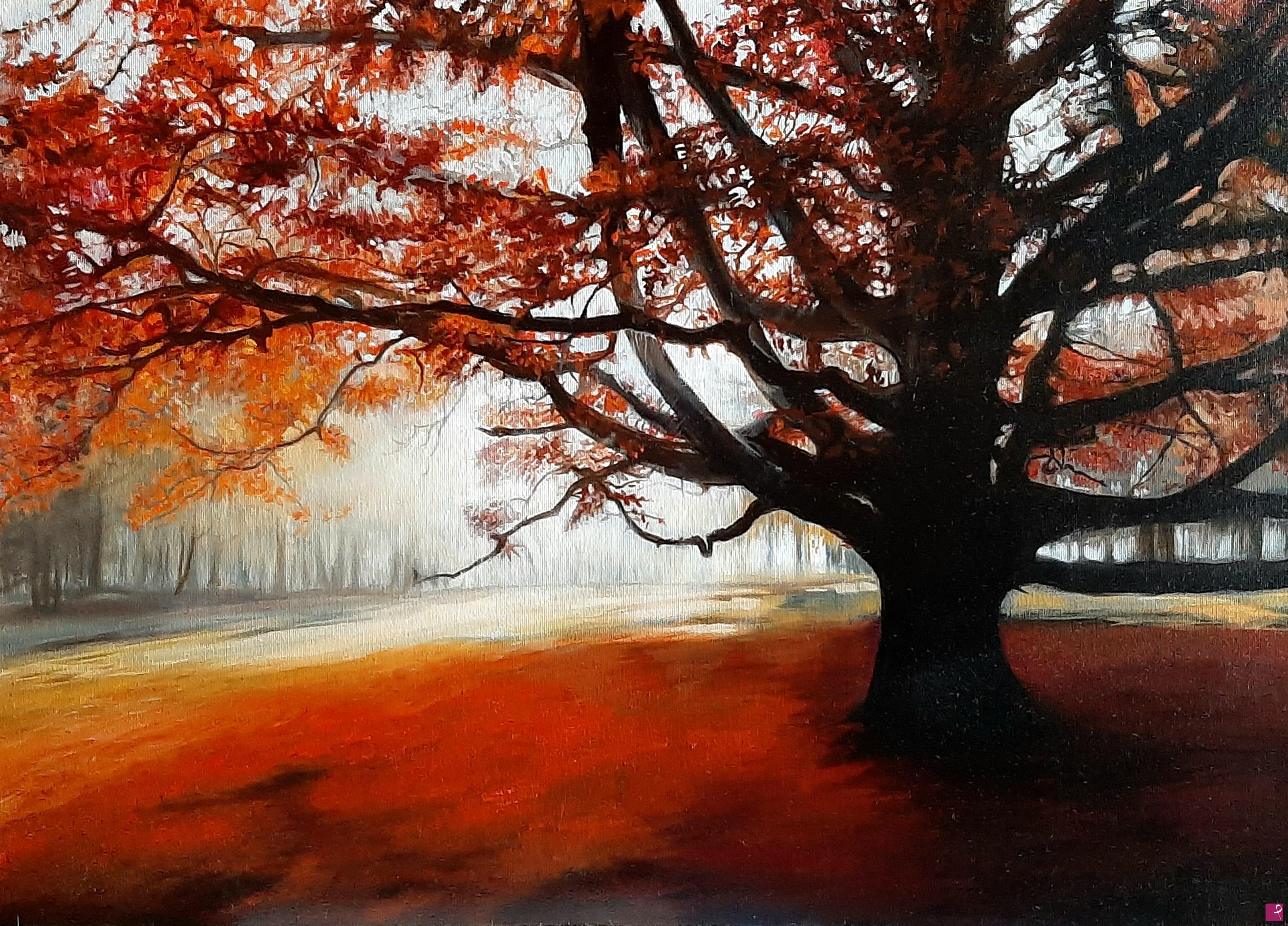 quadri in vendita online - Albero in rosso