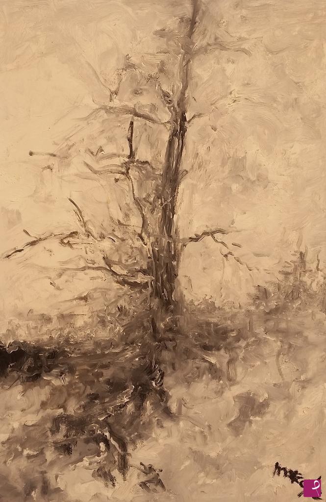 quadri in vendita online - albero monoccromo