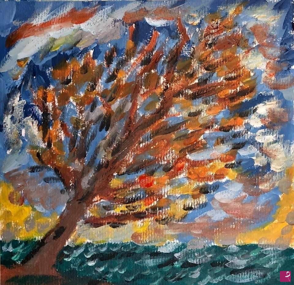 quadri in vendita online - Albero nella bufera 