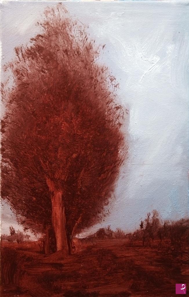 quadri in vendita online - Albero Rosso