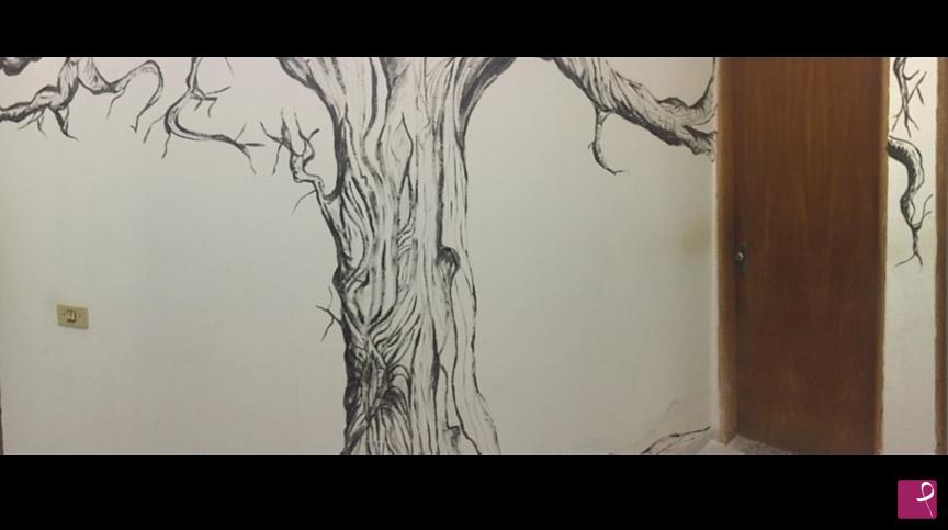 quadri in vendita online - Albero su muro1