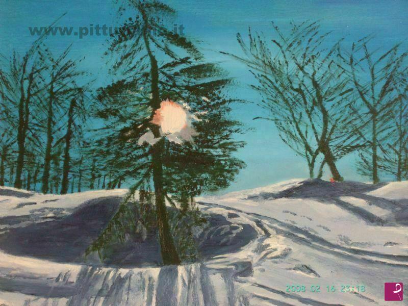 quadri in vendita online - albero su neve