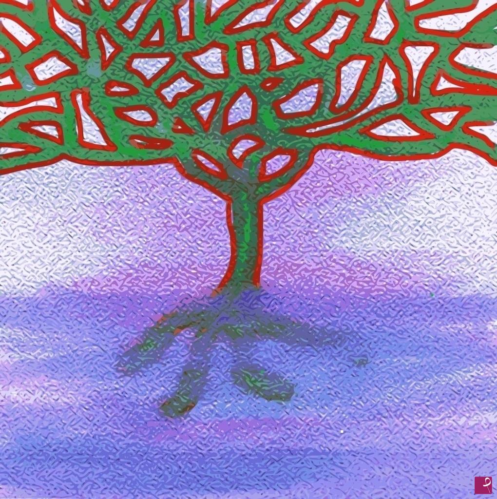 quadri in vendita online - Albero verde