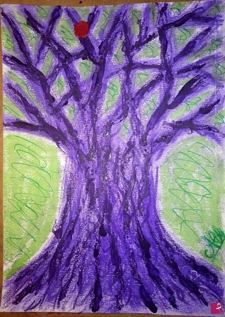 quadri in vendita online - Albero viola