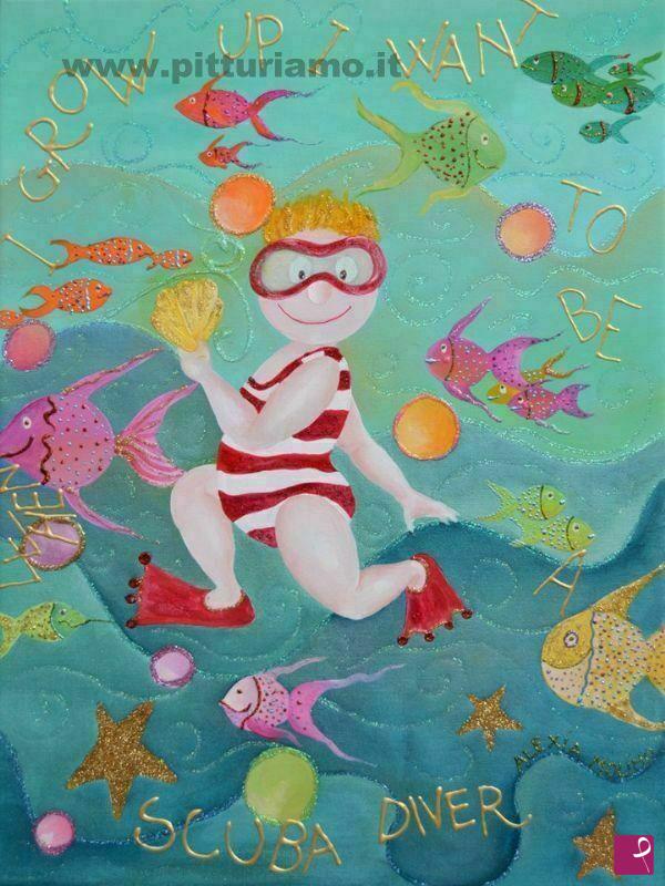 quadri in vendita online - Alexia Molino - A scuba diver