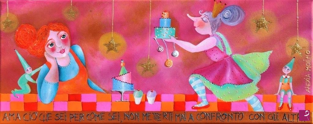 quadri in vendita online - Alexia Molino - Ama ciò che sei per come sei, non metterti mai a confronto con gli altri (20x50)