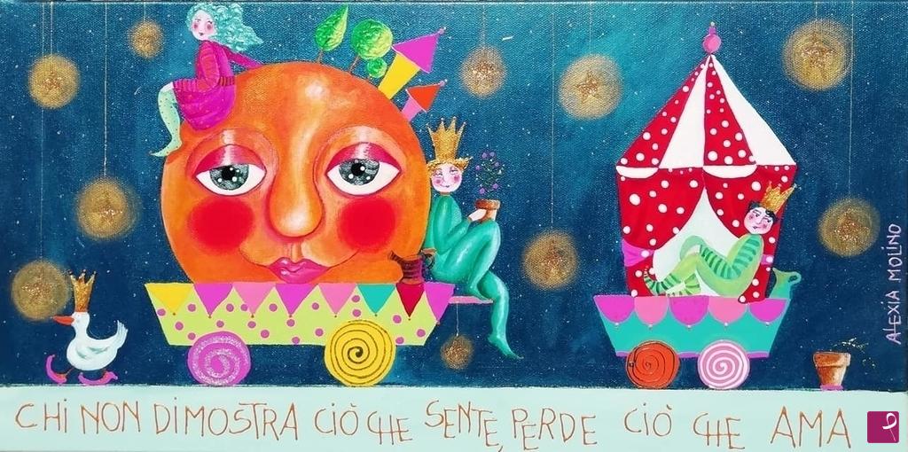 quadri in vendita online - Alexia Molino - Chi non dimostra ciò che sente, perde ciò che ama (30x60)