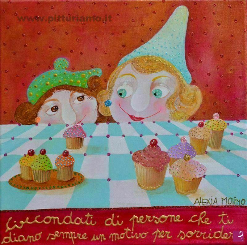 quadri in vendita online - Alexia Molino - Circondati di persone che ti diano sempre un motivo per sorridere