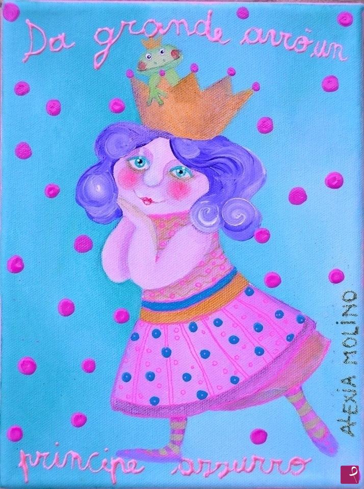 quadri in vendita online - Alexia Molino - Da grande avrò un principe azzurro (18x24)