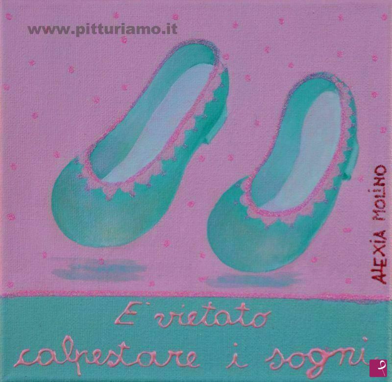 quadri in vendita online - Alexia Molino - E' vietato calpestare i sogni (20x20)