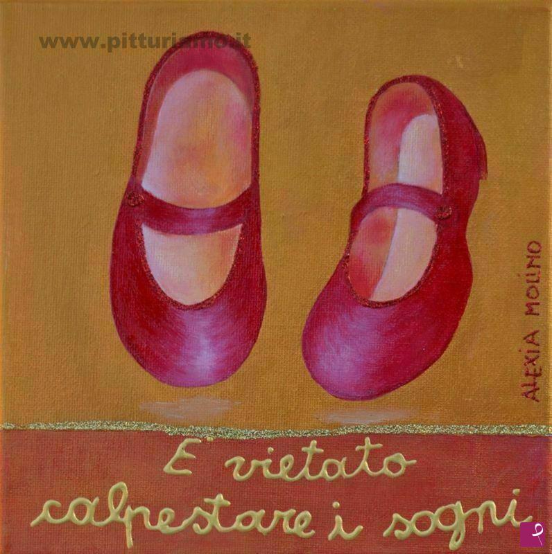 quadri in vendita online - Alexia Molino - E' vietato calpestare i sogni (20x20)
