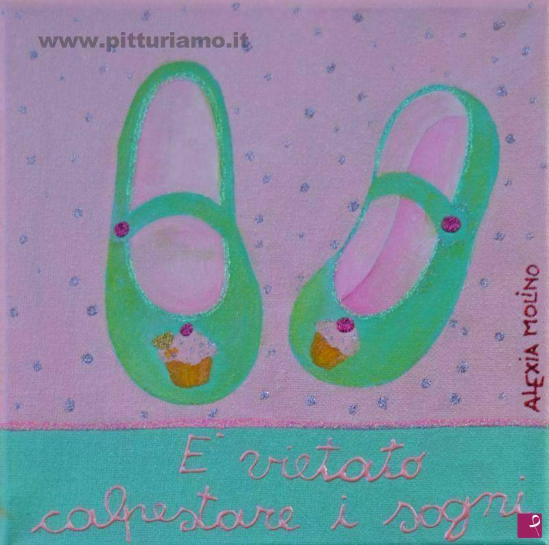 quadri in vendita online - Alexia Molino - E' vietato calpestare i sogni (20x20)