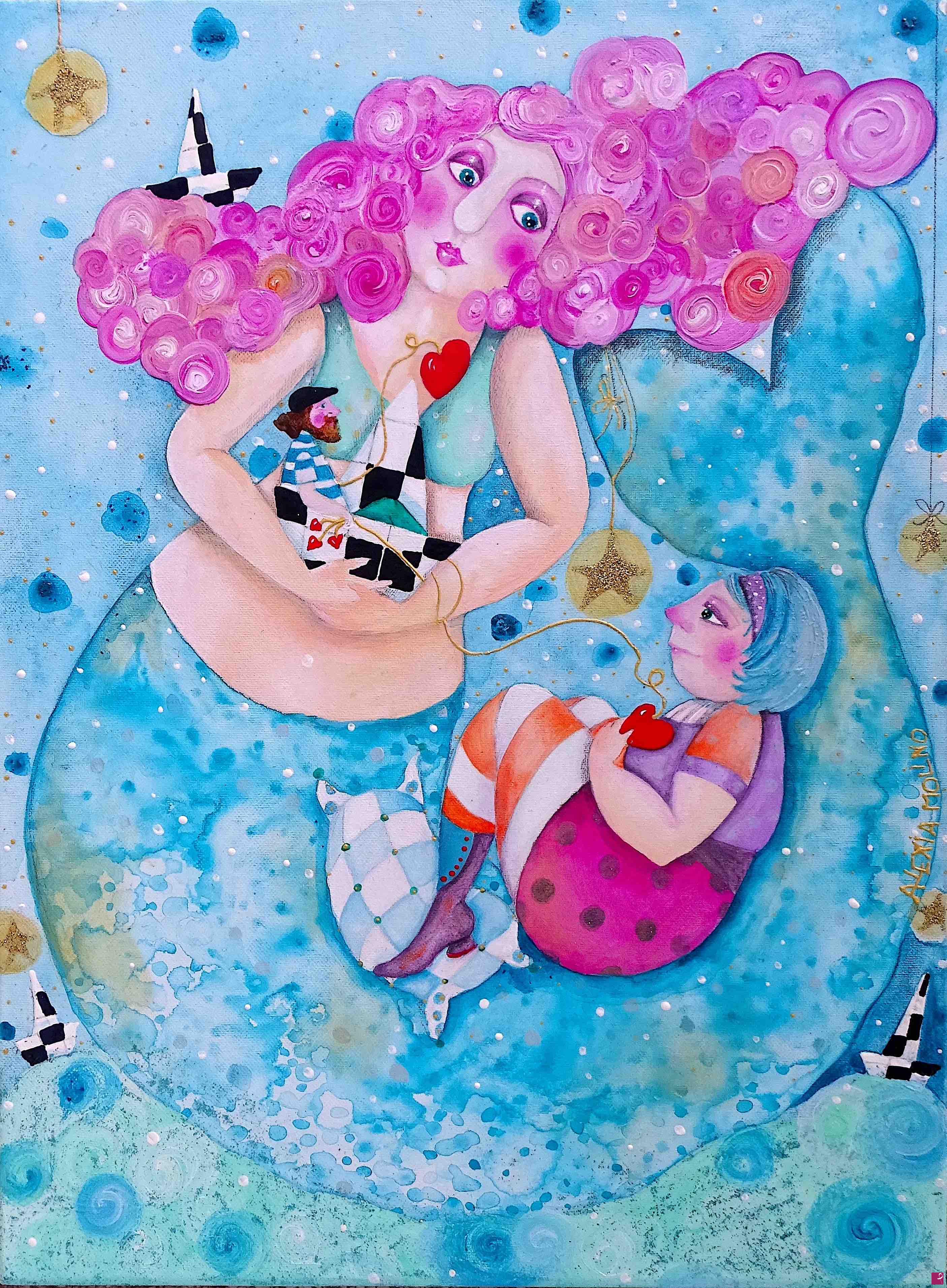 quadri in vendita online - Alexia Molino - Fedeltà (30x40 acrilico + tecniche miste)
