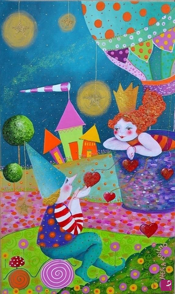 quadri in vendita online - Alexia Molino - Heart in the hands (30x50)