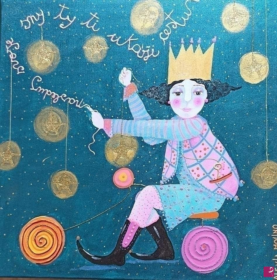 quadri in vendita online - Alexia Molino - La castellana del castello di Lysice (40x40)