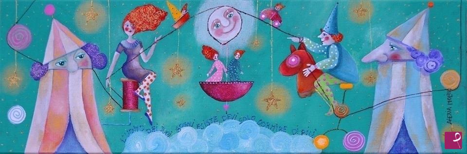 quadri in vendita online - Alexia Molino - L'uomo dei tuoi sogni esiste, devo solo dormire di più (20x60)