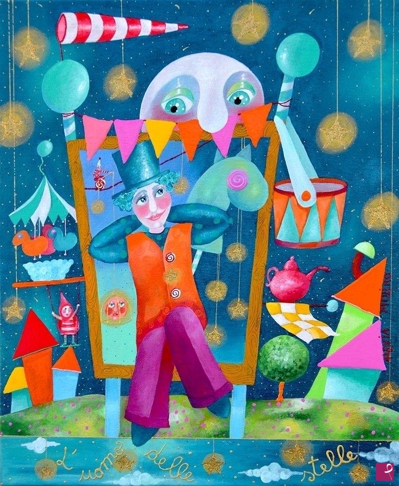 quadri in vendita online - Alexia Molino - L'uomo delle stelle (38x46)