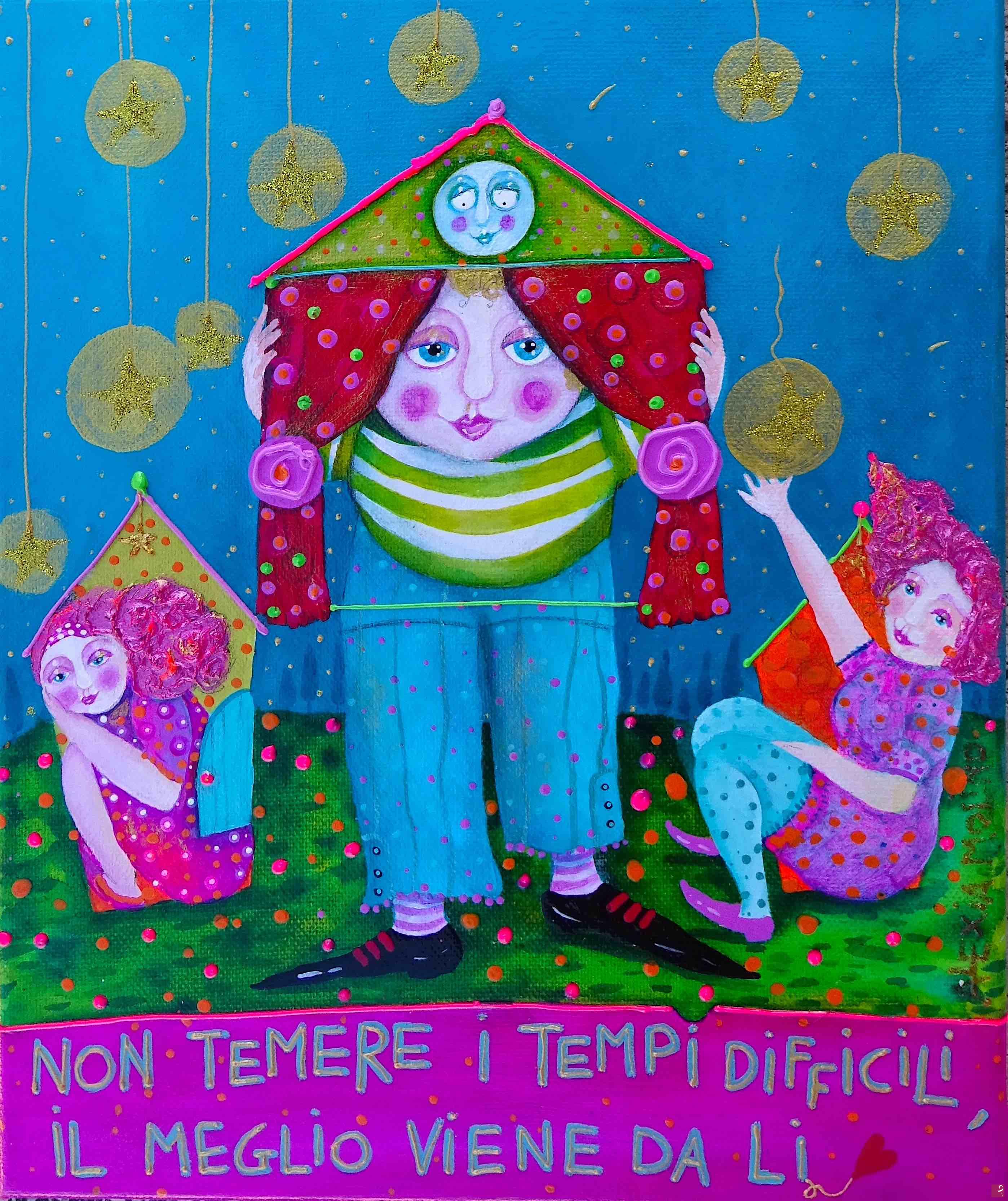 quadri in vendita online - Alexia Molino - Non temere i tempi difficili, il meglio viene da lì (25 x 30 acrilico su tela)