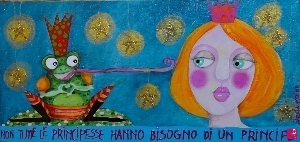 quadri in vendita online - Alexia Molino - Non tutte le principesse hanno bisogno di un principe (36x17 su legno)