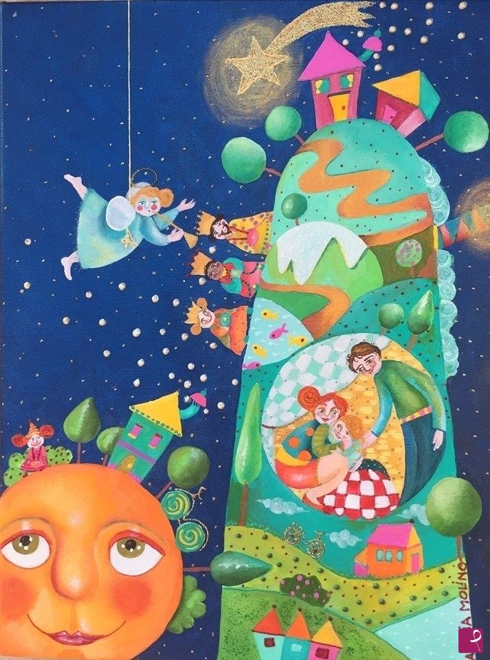 quadri in vendita online - Alexia Molino - PRESEPE / NATIVITY (30x40)