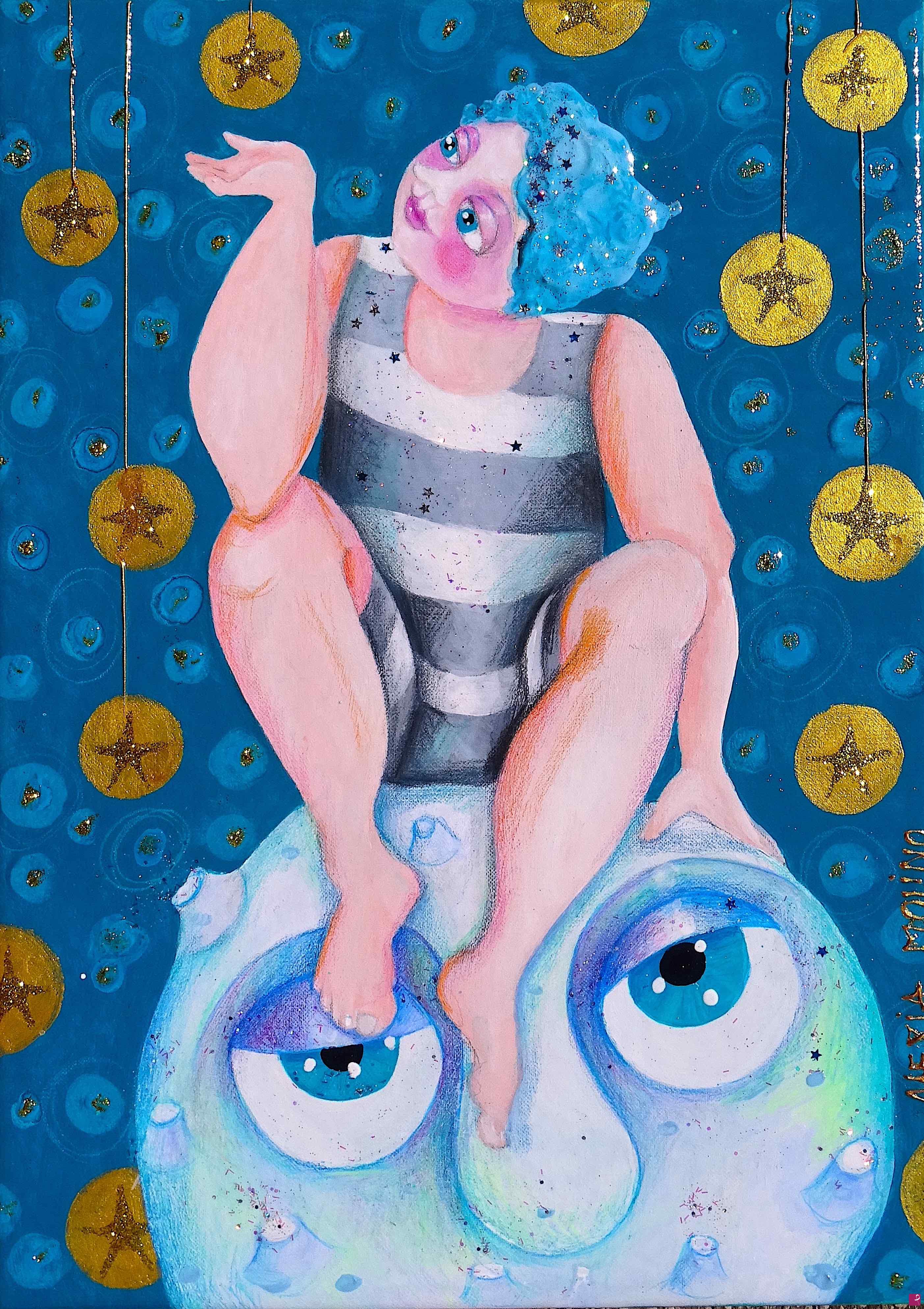 quadri in vendita online - Alexia Molino - Segreti dalla Luna (24x33 acrilico su tela)
