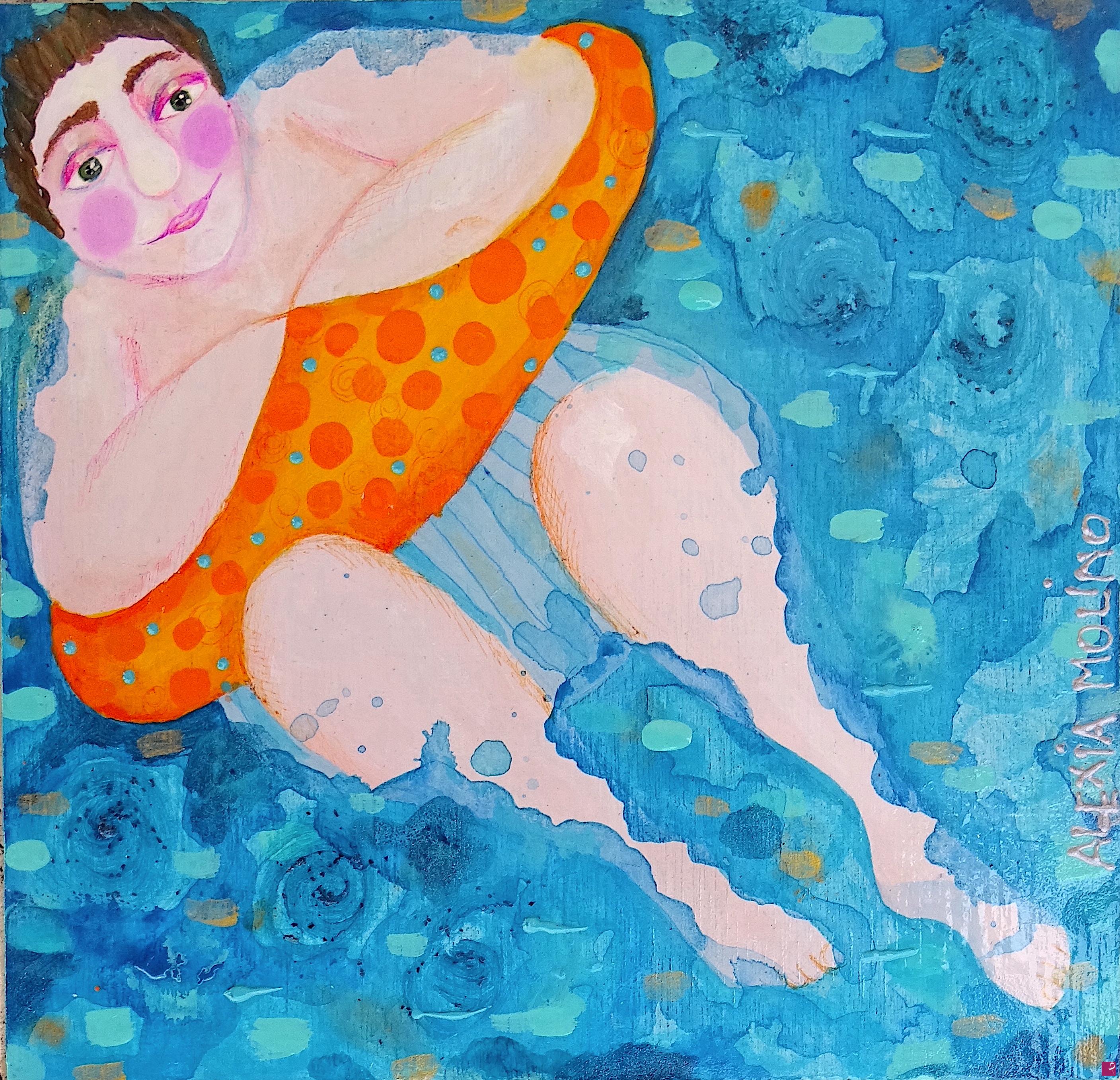 quadri in vendita online - Alexia Molino - Summer time III (20x19 acrilico su legno)