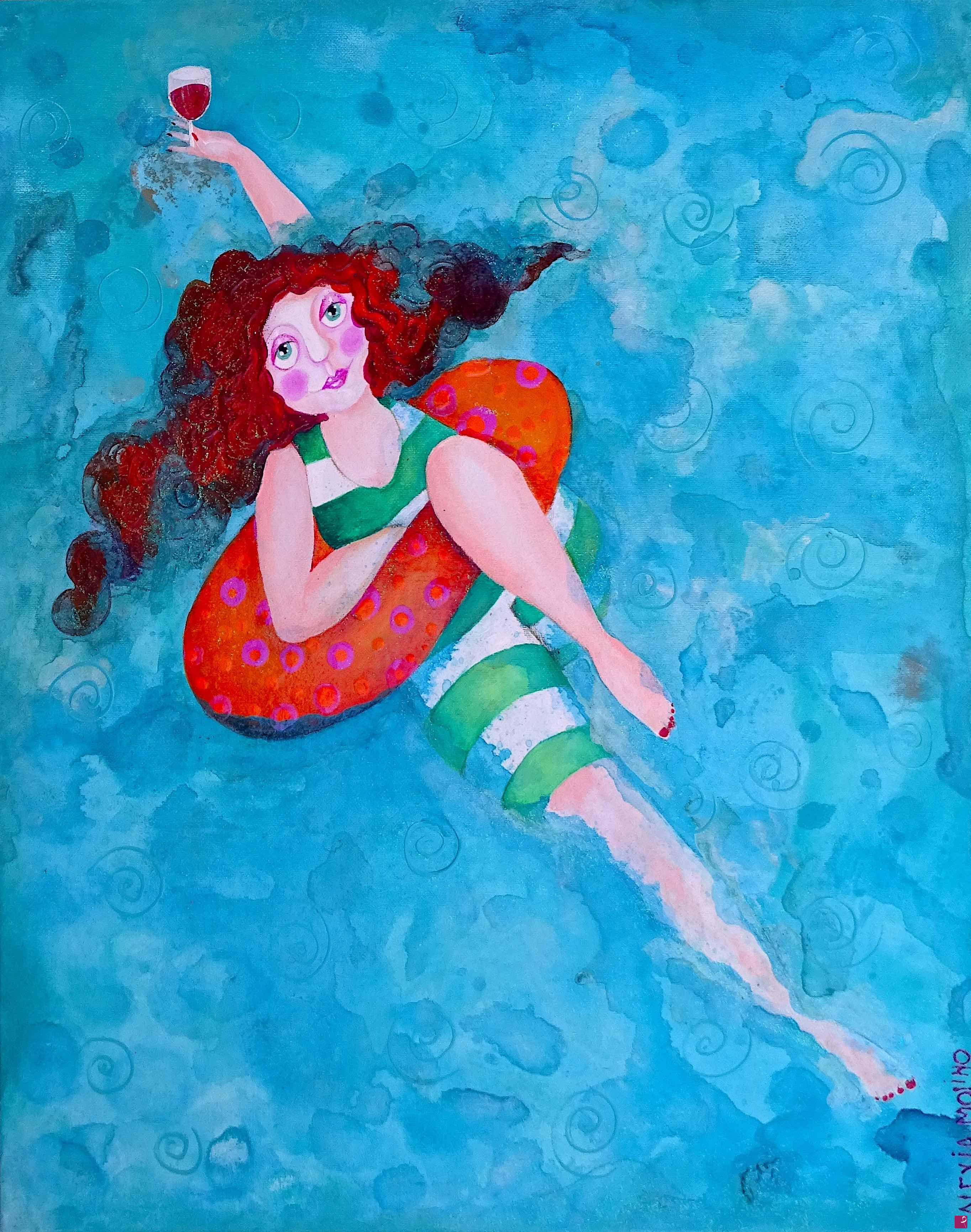 quadri in vendita online - Alexia Molino - The sea - Panel 3 (40x50 acrilico)