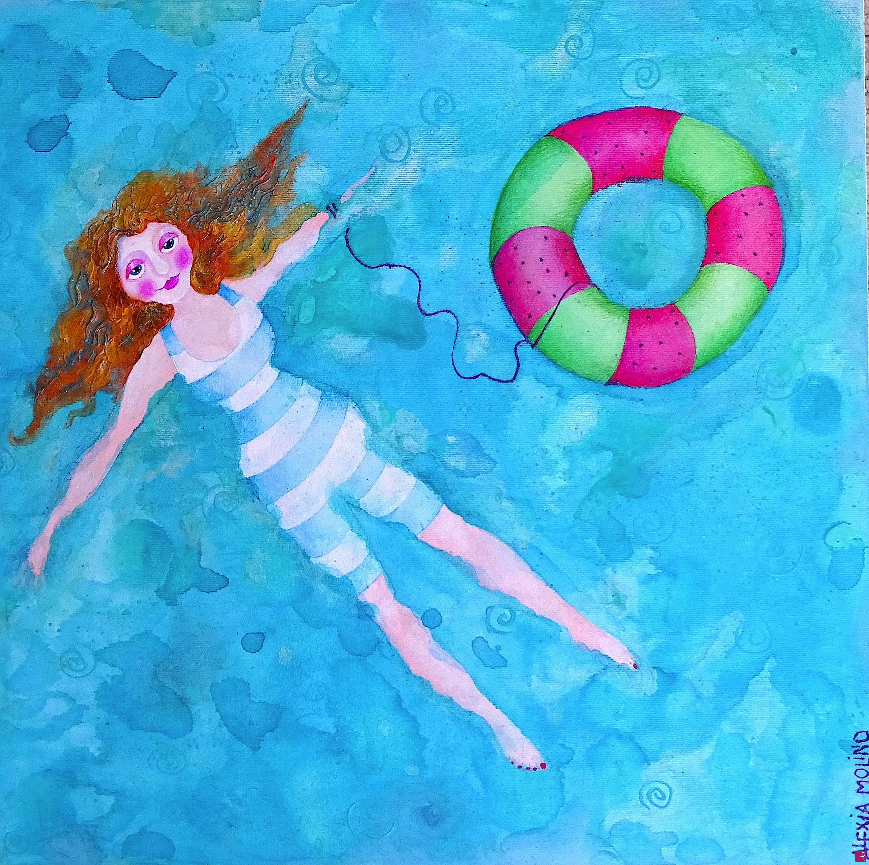 quadri in vendita online - Alexia Molino - The sea - Panel 5 (50x50 acrilico)