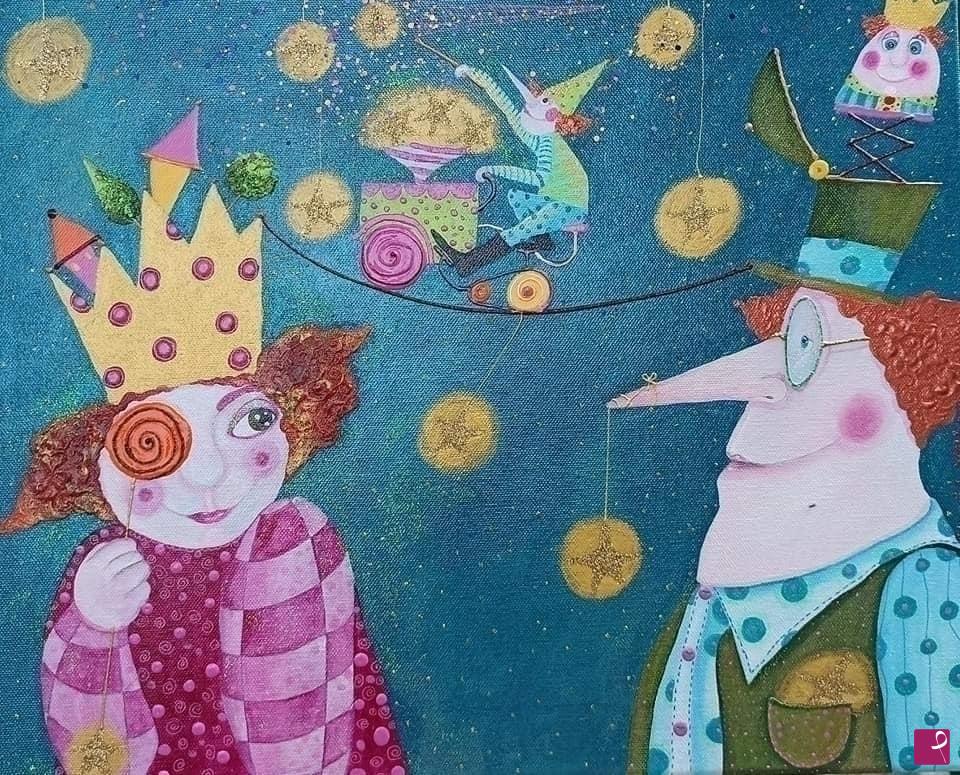 quadri in vendita online - Alexia Molino- il cacciatore delle stelle (40x50)