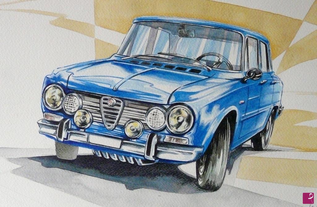 quadri in vendita online - ALFA ROMEO GIULIA berlina 1970