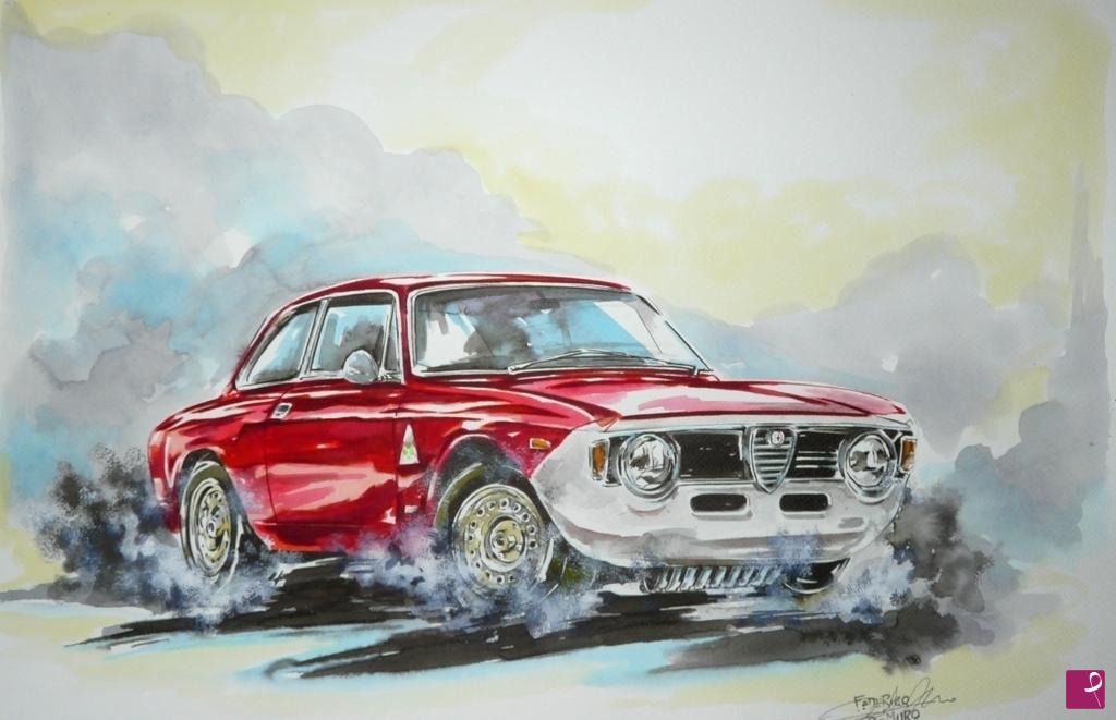 quadri in vendita online - ALFA ROMEO GIULIA  GTA corse - 1968