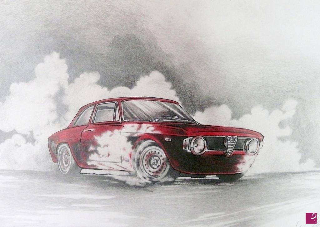 quadri in vendita online - ALFA ROMEO GIULIA  GTA  corse 1968