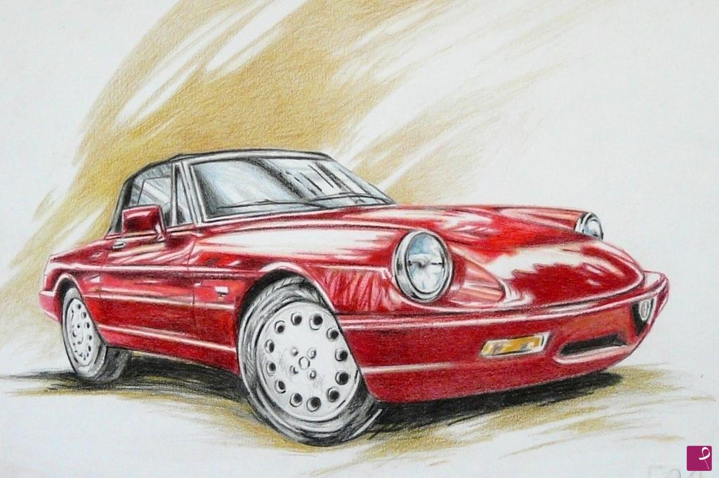 quadri in vendita online - ALFA ROMEO SPIDER DUETTO 