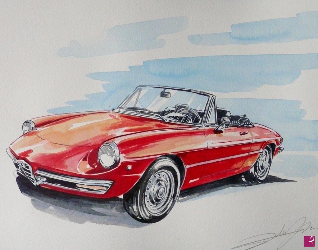 quadri in vendita online - ALFA ROMEO SPIDER DUETTO 1966