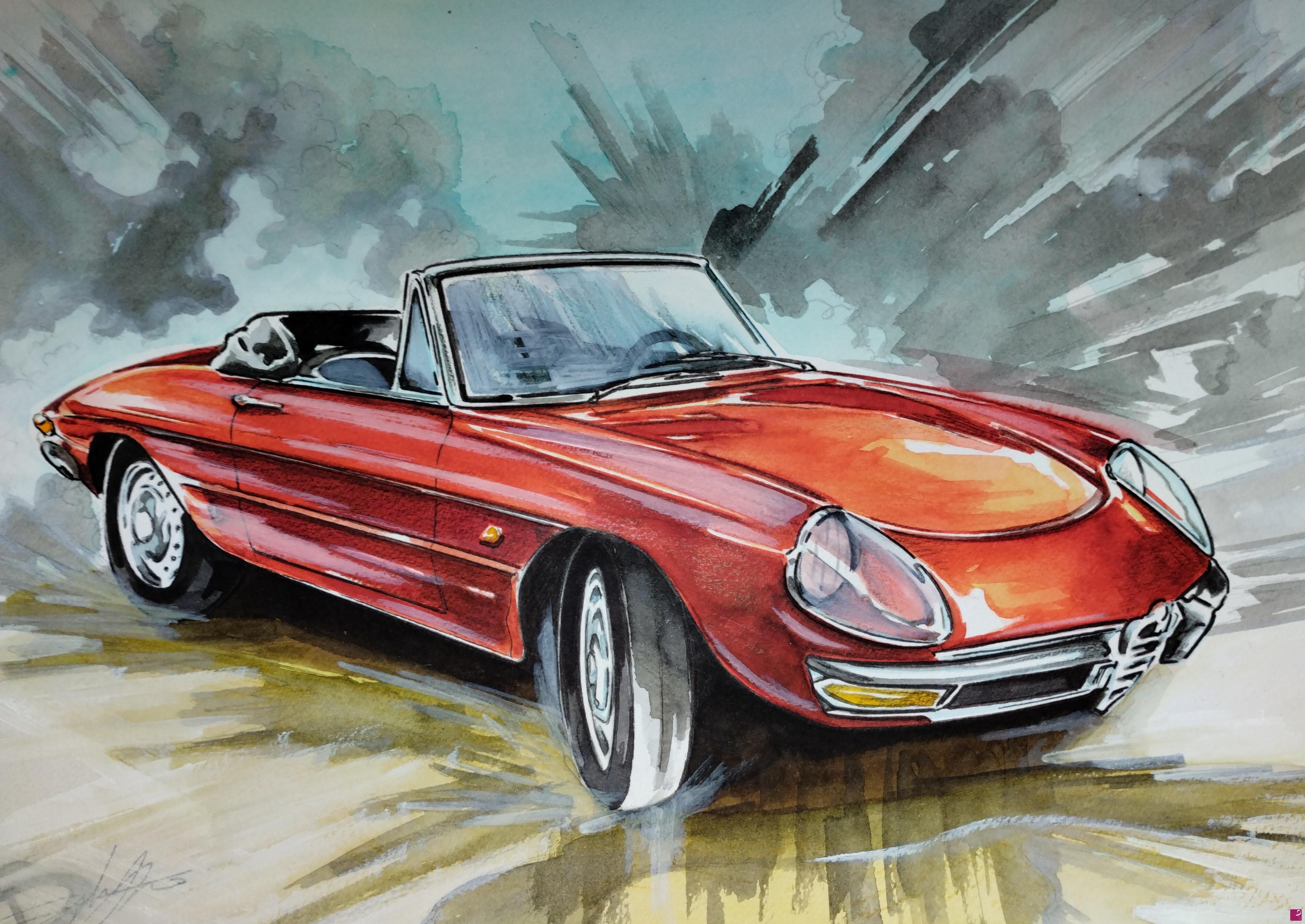 quadri in vendita online - ALFA ROMEO SPIDER DUETTO 